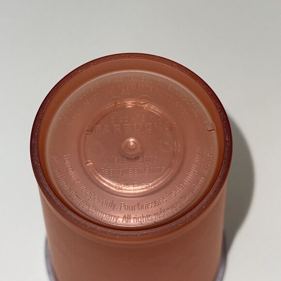 Starbucks Peach Pink Coral Frosted Tumbler Frosted Clear Lid Cup 16 oz - Picture 6 of 8